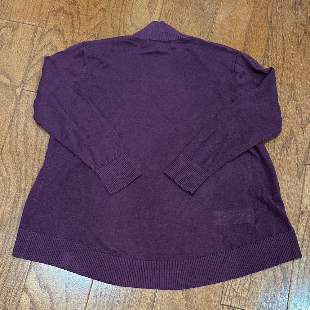 Tommy Bahama Deep Purple open front linen Cardigan - Picture 5 of 6